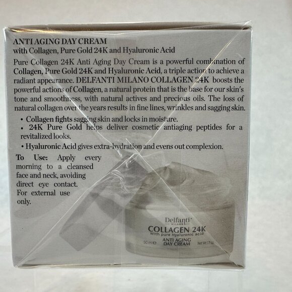 Delfanti Milano Collagen 24K‎ Anti Aging Day Cream With Pure Hyaluronic Acid 1.7 - Picture 6 of 8